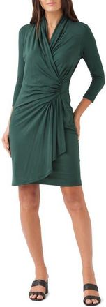 Karen Kane Cascade Faux Wrap Dress in Forest Green at Nordstrom, Size X-Small