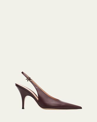 Gianvito Rossi 95mm Sofia Leather Slingback Pumps