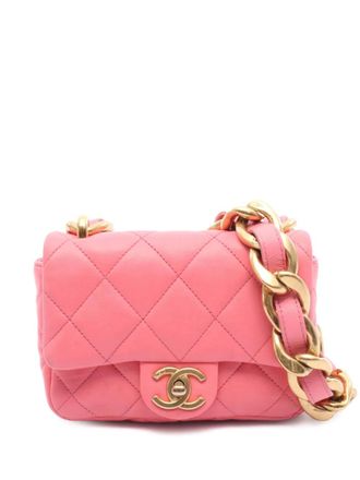Chanel 2021-2025 Mini Quilted Lambskin Funky Town Flap crossbody bag - Pink