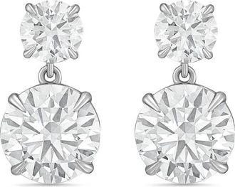 Diana M. Jewels 14KT WG 10.00 Ct TW of Lab grown round diamonds drop earrings