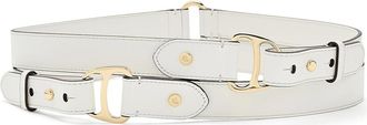 Lauren Ralph Lauren Equestrian Double Wrap-Belt-Wide Womens Belts White : LG (37 Waist), Leather