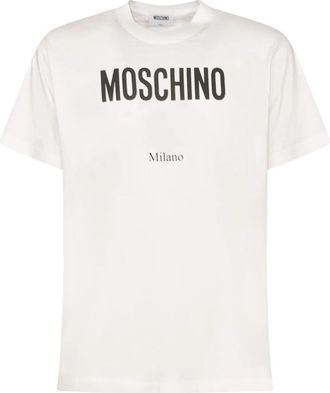 Moschino Logo T-Shirt - Heren - T-shirts - Wit - S - Katoen - Tops
