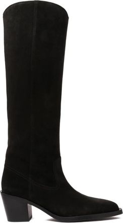 Stuart Weitzman Zwarte Tate Western Laarzen - Dames - Cowboylaarzen - Zwart - 38 EU - Schoenen