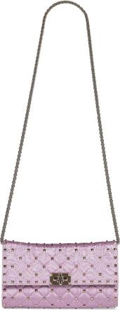Valentino Garavani Rockstud Spike Crossbody Bag - Dames - Schoudertassen - Paars - ONE Size - Leer - Tassen
