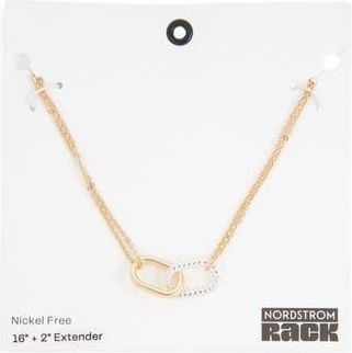 Nordstrom Rack Two-Tone Paper Clip Link Pendant Necklace in Gold- Silver at Nordstrom Rack