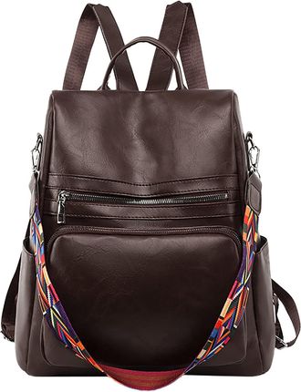 Generic Womens Laptop Backpack Casual Daypack Rucksack Womens Korean Fashion Backpack Large Capacity Soft Leather Travel Backpack Travel Backpack with Wheels 