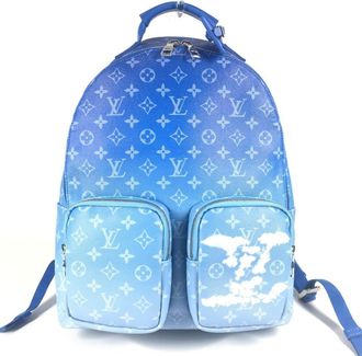 Louis Vuitton Blue White Monogram Backpack (Pre-Owned)