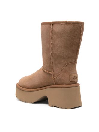 UGG Womens Classic Short New Heights Boots Brown Shoes >