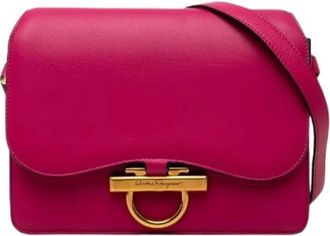 Ferragamo Pre-owned Gancini Leren Schoudertas - Dames - Vintage Schoudertas - Roze - ONE Size - Leer - Vintage