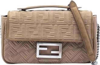 Fendi Pre-owned Schoudertas - Dames - Vintage Schoudertas - Beige - ONE Size - Nylon - Vintage
