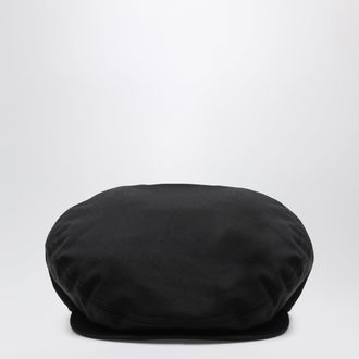 Dolce & Gabbana Black cotton gabardine flat cap