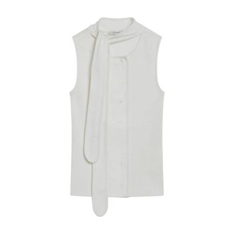 Christophe Lemaire Sleeveless Tops, female, White, Size: S Asymmetrical Fitted Top