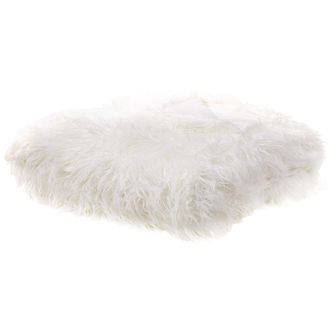 Beliani Beliani - Manta De Acr&iacute;lico Blanco 200 X 220 Cm Poli&eacute;ster Pelo Largo Dormitorio Delice