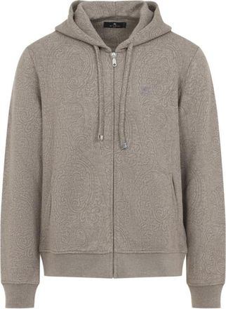 Etro Beige Paisley Print Hoodie