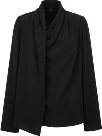 Cortana Lyra Asymmetrische Zijden Blouse - Dames - Blouses - Zwart - XS - Overhemden