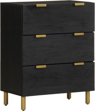 vidaXL Aparador de madera de ingeniería negro 60x33x75 cm Vidaxl