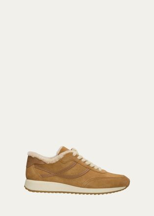 Vince Santa Monica Shearling-Lined Suede Sneakers