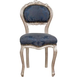 Biscottini International Biscottini - Wooden kitchen chair Dining chair 44x89x41 cm Upholstered bedroom chair Living room armchair Baroque armchair French style