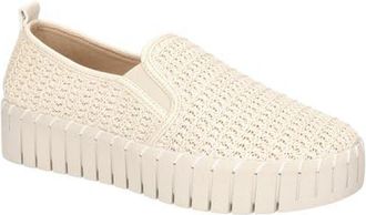 Easy Street Peppy Slip-On Platform Sneaker in Off White Woven at Nordstrom, Size 6.5
