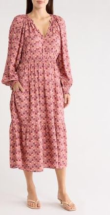 Area Stars Floral Long Sleeve Maxi Dress in Lavender Petite Floral at Nordstrom Rack, Size X-Small