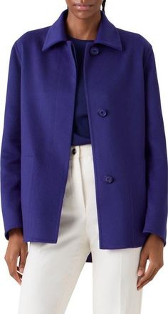 Akris Laars Cashmere Double Face Jacket in Purple at Nordstrom, Size 8