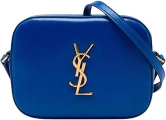 Saint Laurent Pre-owned Leren Crossbody Tas - Dames - Vintage Schoudertas - Blauw - ONE Size - Leer - Vintage