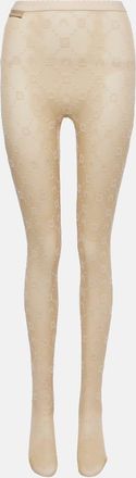 Marine Serre Moonogram flocked mesh tights