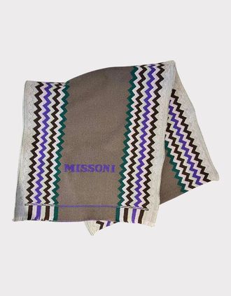 Missoni Womens Missoni ZigZag Logo Scarf Grey Purple - Size: ONE size