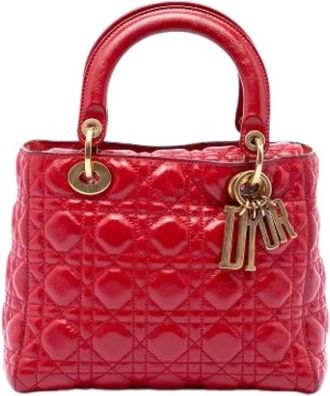 Dior Pre-owned Supple Lady - Dames - Vintage Handtas - Rood - ONE Size - Leer - Vintage