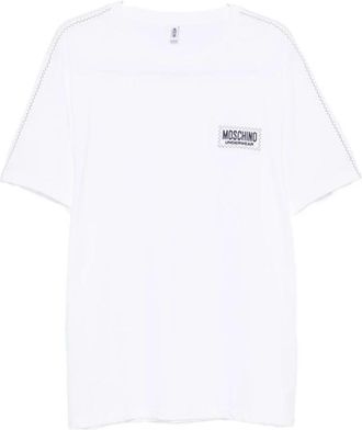 Moschino Logo T-shirt - Heren - T-shirts - Wit - 2XL - Katoen - Tops