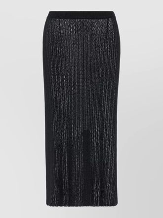 Maison Margiela knit midi skirt sheer ribbed slit
