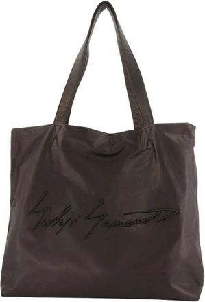 Yohji Yamamoto L Shopper Bag - unisex - Shoppers - Zwart - M - Leer - Tassen