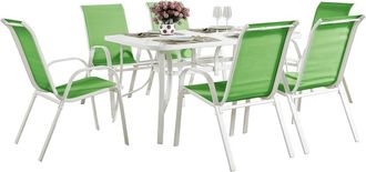 Habitat et Jardin Conjunto De Jard&iacute;n Mesa + 6 Sillas De Textileno c&oacute;rdoba - Verde