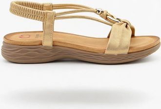 Heavenly Feet Womens Heavenly Feet CHIME Womens Slingback Sandals Gold - Size: 6.5