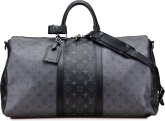 Louis Vuitton Pre-owned Womens Keepall Bandouliere Travel Bag - Dark Grey Textile - One Size