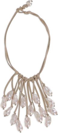 Mela Collana con laccio in pelle scamosciata - Toni neutri