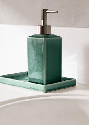 Mango Dispenser sapone ceramica craquel&eacute; verde acqua - Home - Taglia unica - MANGO HOME