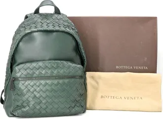 Bottega Veneta Green Intrecciato Backpack (Pre-Owned)