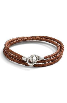 Degs & Sal Braided Wrap Bracelet in Saddle at Nordstrom