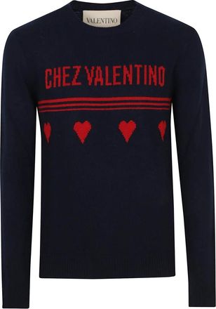 Valentino Garavani Truien & Vesten, Heren, Blauw, XS, Stijlvolle Chez Valentino Shirt