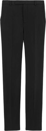 Saint Laurent High-Waisted Suit Broeken - Heren - Nette broeken - Zwart - L - Leer - Broeken