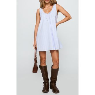 Princess Polly Antiquity Sleeveless Swing Minidress in Blue at Nordstrom, Size 12