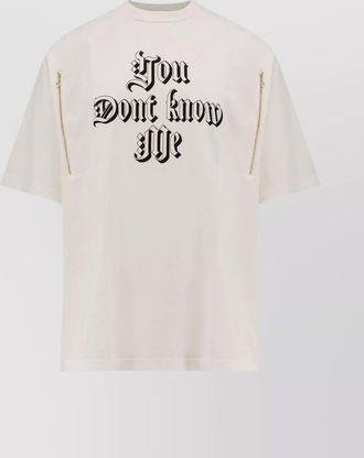 Undercover graphic print cotton t-shirt zipper detail