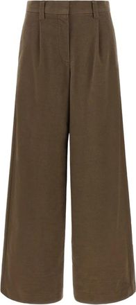 Brunello Cucinelli Broeken - Dames - Wijde Broeken - Bruin - M - Broeken