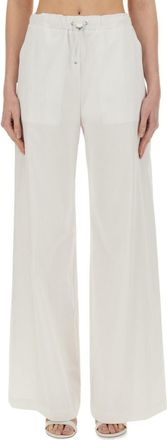 Moschino White Relaxed Flat Front Pants