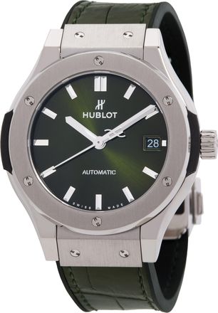 Hublot Pre-owned Hublot Classic Fusion Titanium Automatic Green Dial Unisex Watch 565.NX.8970.RX