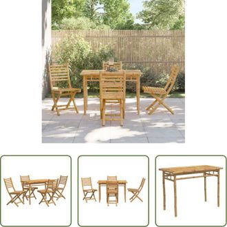 vidaXL vidaXL Set da pranzo da esterno - Set da Pranzo da Giardino 5 pz in Bamb&ugrave;