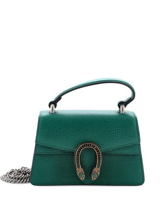 Gucci Dionysus Top Handle Bag Leather with Crystals Mini satchel - Groen