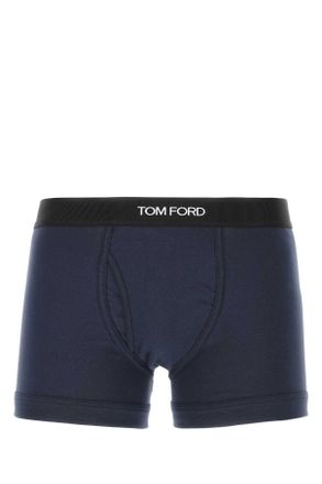Tom Ford Dark Blue Stretch Cotton Boxer