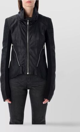 Rick Owens tailored leather biker jacket zipper